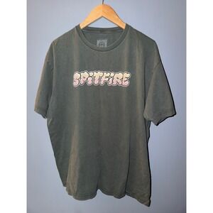 Spitfire Wheels XL Faded Charcoal Grey Bubble Logo Graphic Skateboard T-Shirt